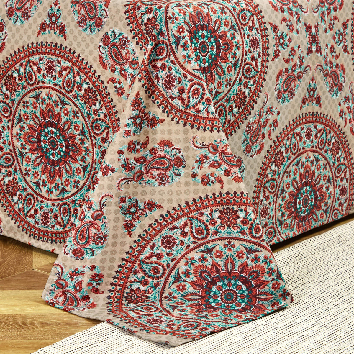 Bohemian Desert Medallion Paisley Taupe Fitted or Flat Sheet – view 9