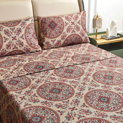 Bohemian Desert Medallion Paisley Taupe Fitted or Flat Sheet – view 7