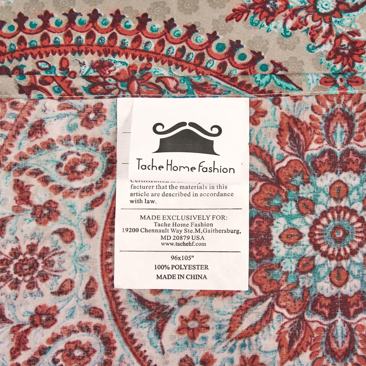 Bohemian Desert Medallion Paisley Taupe Fitted or Flat Sheet – view 11