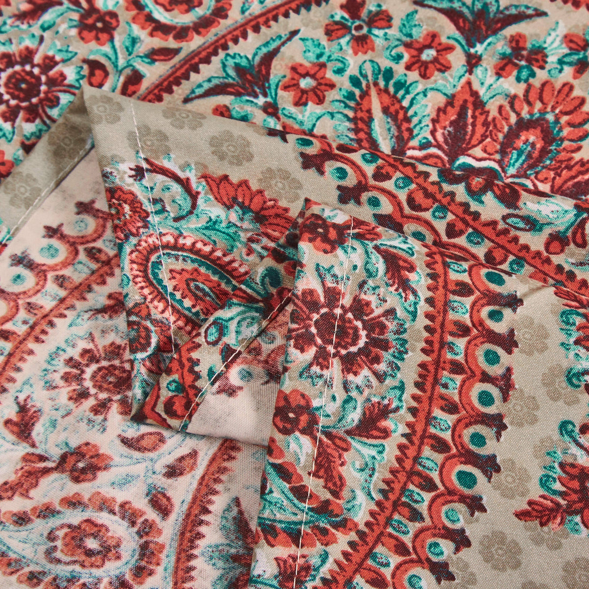 Bohemian Desert Medallion Paisley Taupe Fitted or Flat Sheet – view 10