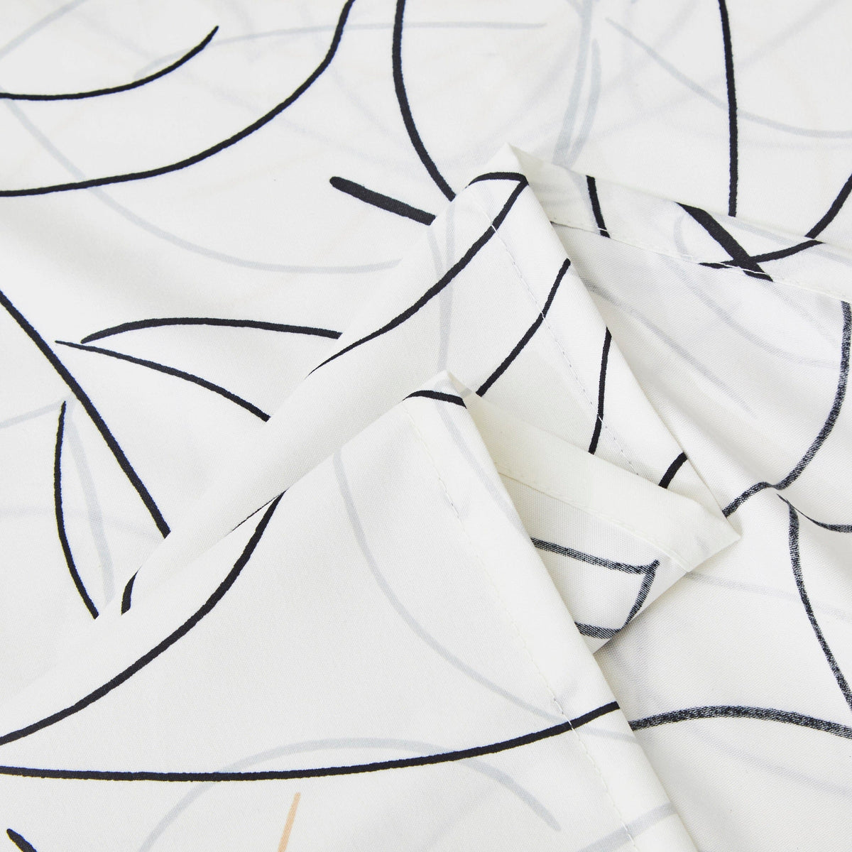 Modern Abstract Leaf Line Art White Microfiber Fitted or Flat Sheet – view 14