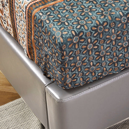 Rustic Paisley Mandala Dark Teal Microfiber Fitted or Flat Sheet – view 10