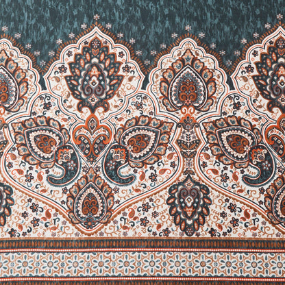 Rustic Paisley Mandala Dark Teal Microfiber Fitted or Flat Sheet – view 15