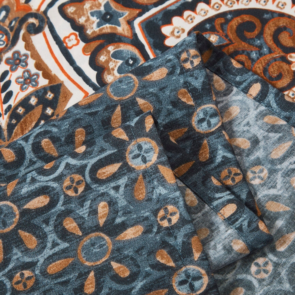 Rustic Paisley Mandala Dark Teal Microfiber Fitted or Flat Sheet – view 13