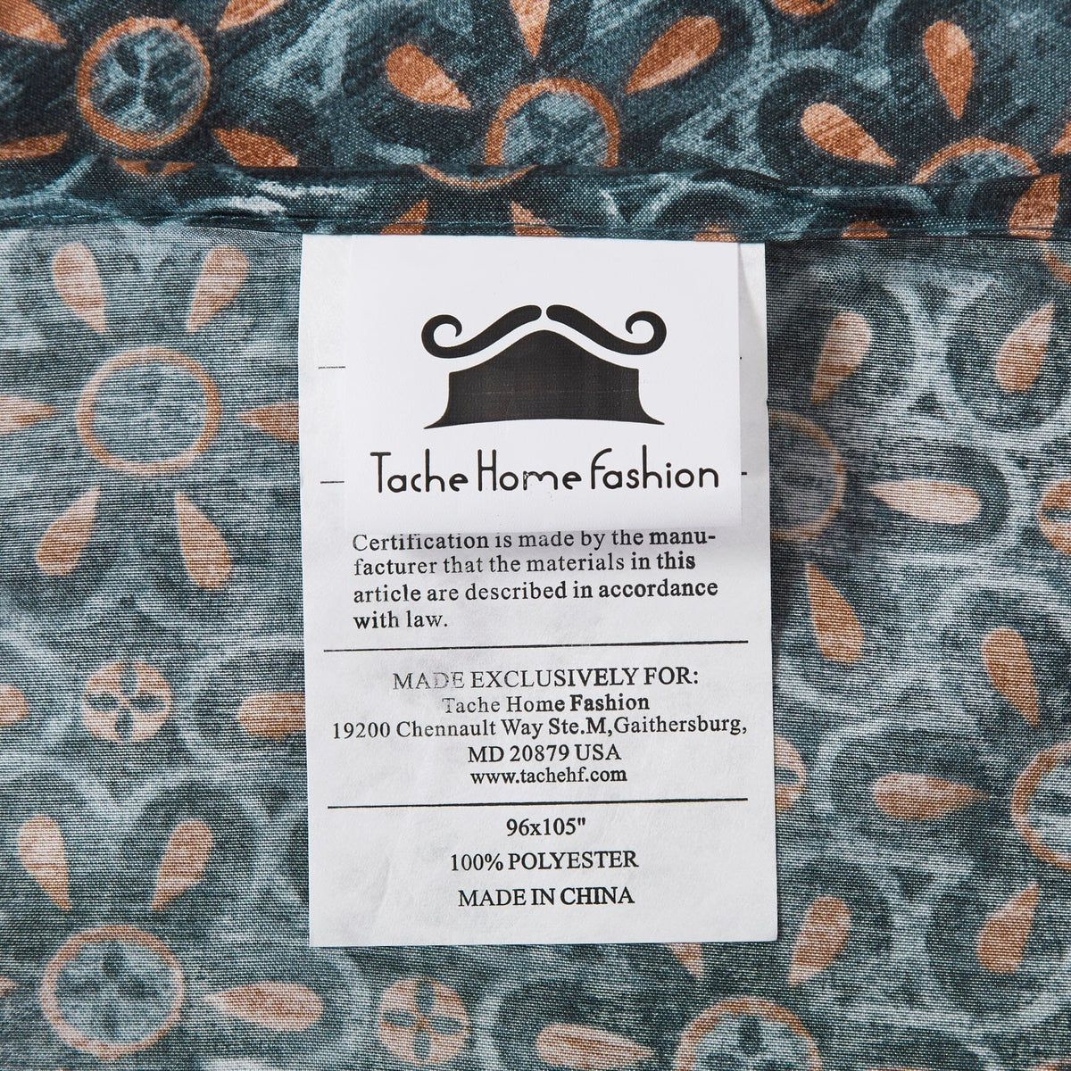 Rustic Paisley Mandala Dark Teal Microfiber Fitted or Flat Sheet – view 16