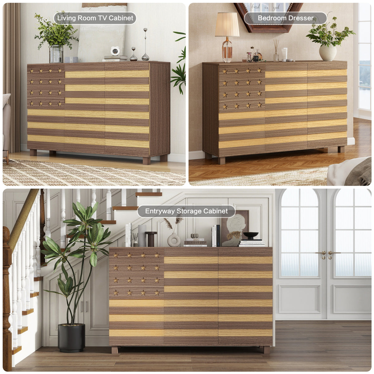 55 Inch Hand-Carved Buffet Sideboard Cabinet with Drawers – view 8