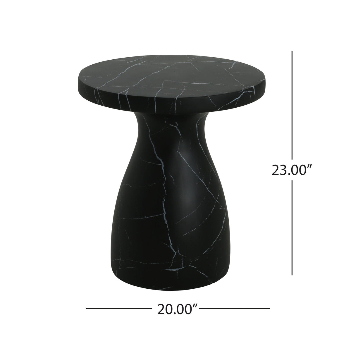 Lightweight Travertine-Look Outdoor Side Table in Black or Beige – view 4