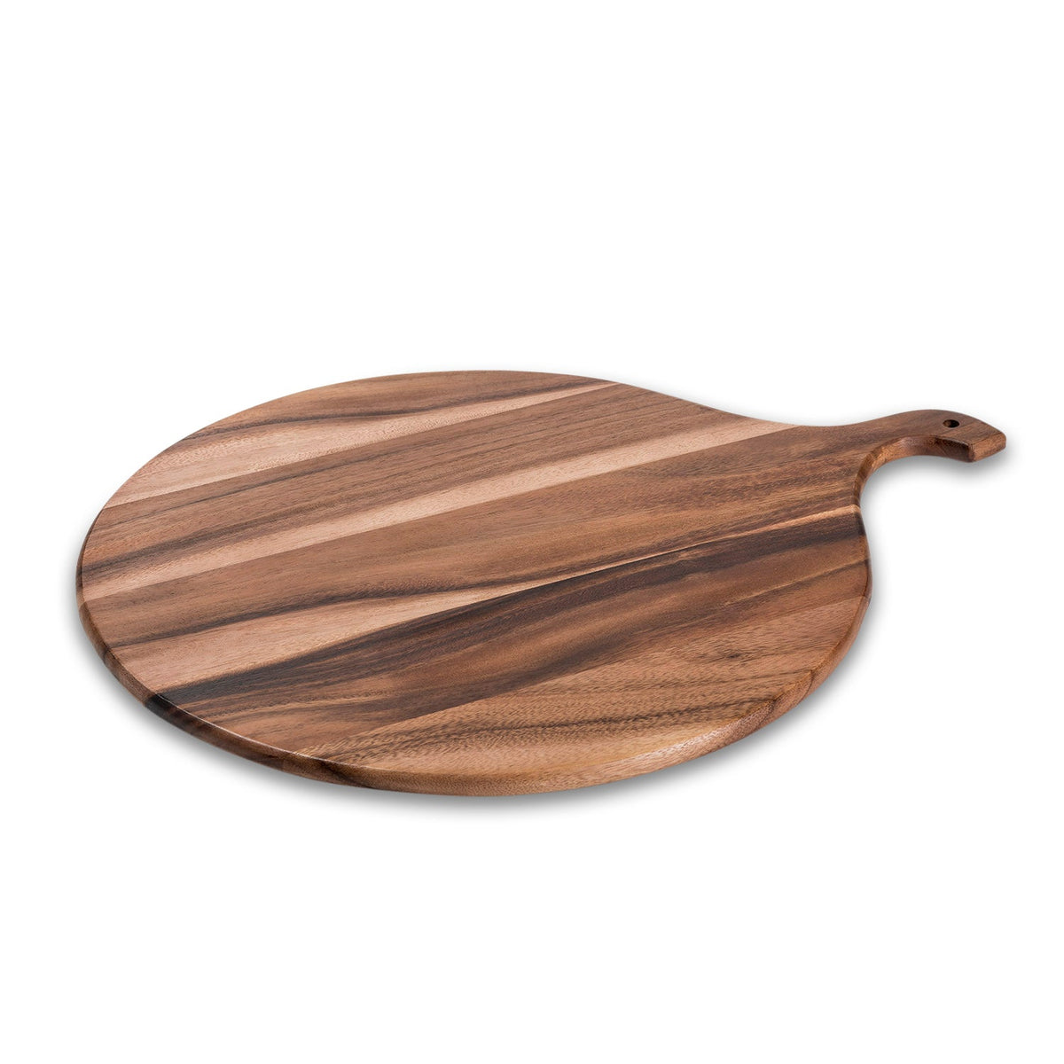 Round Acacia Wood Cutting and Charcuterie Board with Handle – view 2