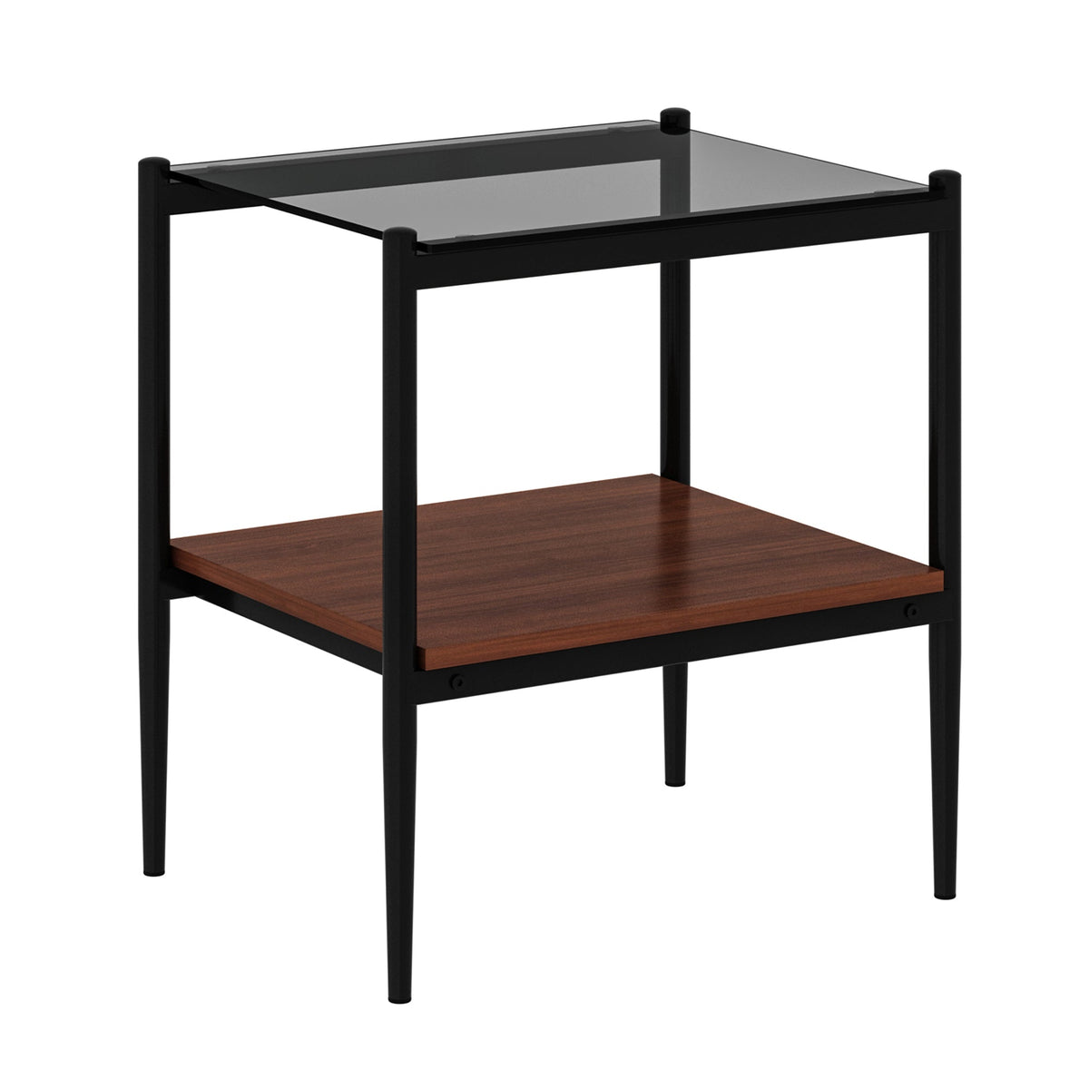 Rectangle End Tables with Gray Tempered Glass Tops, Set of 2 – view 8