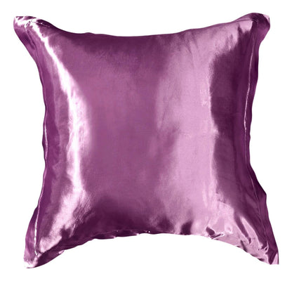 Polyester Satin Euro Sham in Dark Purple, Midnight Bloom Design