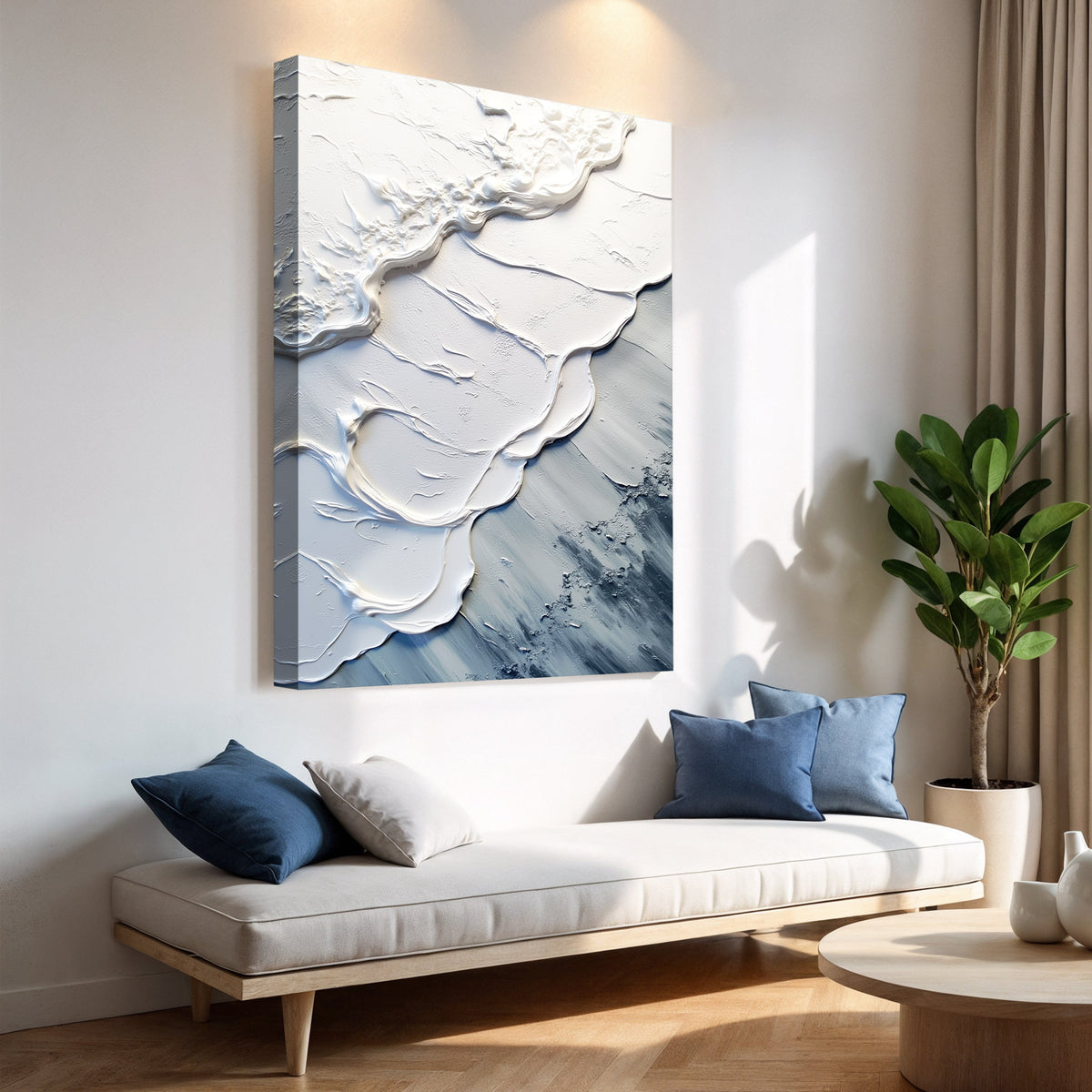 Abstract Minimalist Wave Canvas Wall Art II, Gallery Wrapped – view 2