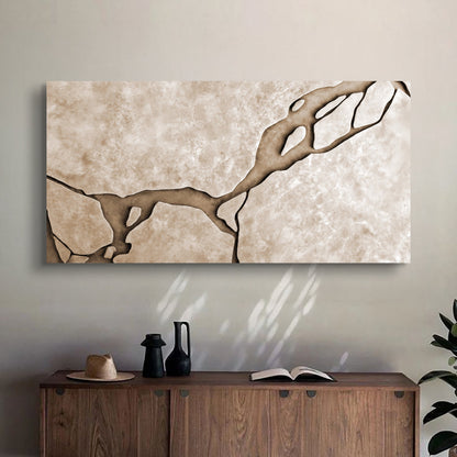 Muddy Abstract Earth Tone Canvas Wall Art, Wide Gallery Wrapped – view 4