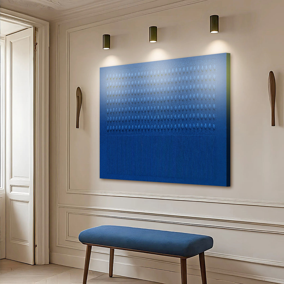 Minimalist Blue Gradient Abstract Square Canvas Wall Art – view 4
