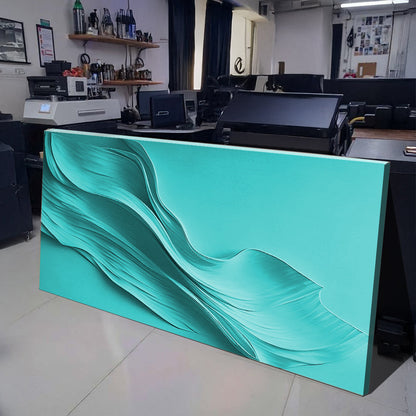 Turquoise Minimalist Canvas Wall Art – Panoramic Gallery Wrapped – view 4