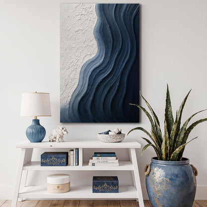 Abstract Minimalist Wave Impasto Canvas Wall Art, Gallery Wrapped – view 4