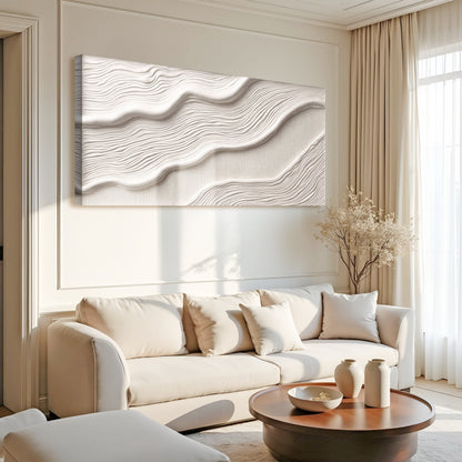 Ivory Abstract Canvas Wall Art II, Wide Gallery Wrapped – view 3