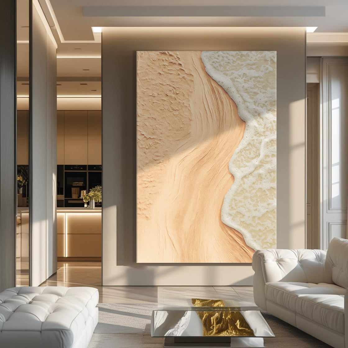 Beige Beach Coastal Canvas Wall Art, Premium Gallery Wrapped – view 2