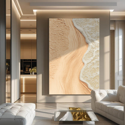 Beige Beach Coastal Canvas Wall Art, Premium Gallery Wrapped – view 2