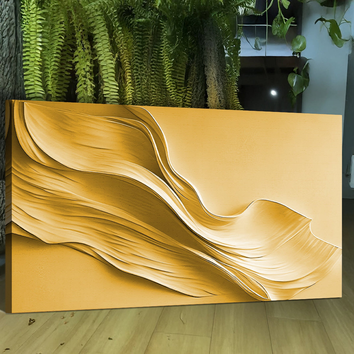 Gold Minimalist Canvas Wall Art II, Wide Gallery Wrapped – view 5