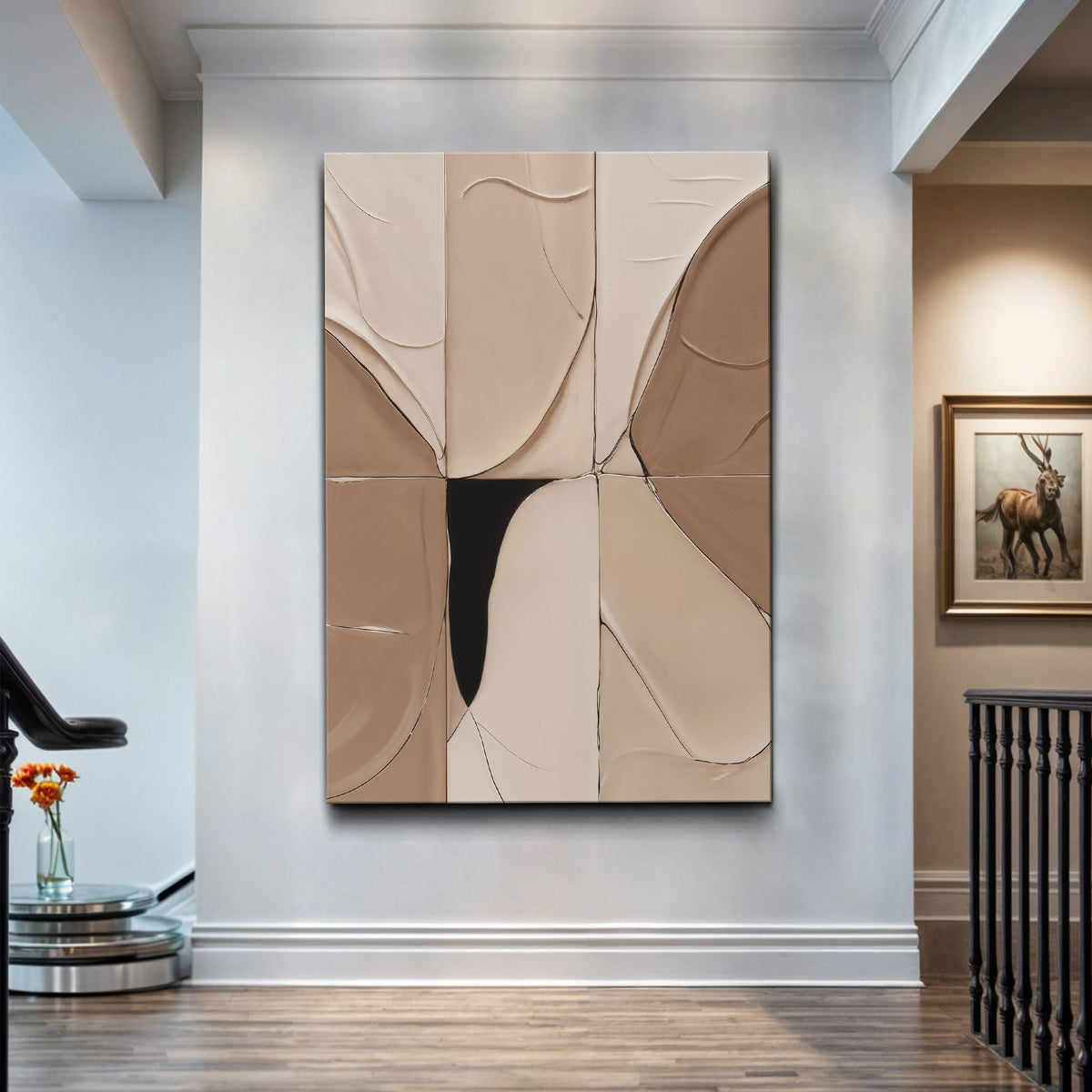 Neutral Abstract Boho Canvas Wall Art, Premium Gallery Wrapped – view 5