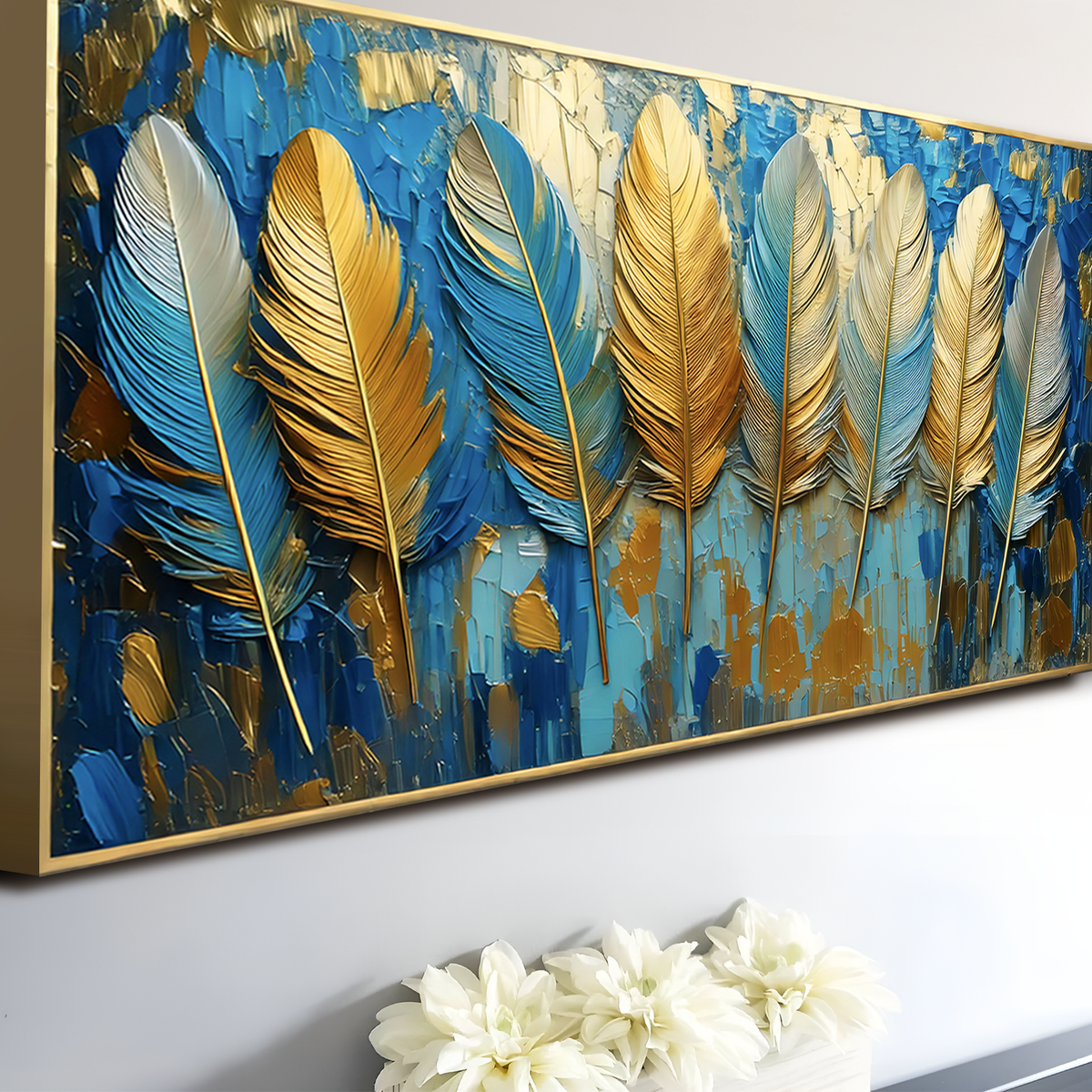 Confetti Sky Abstract Canvas Wall Art, Wide Gallery Wrapped – view 2