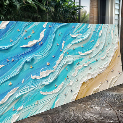 Beach Days Coastal Canvas Wall Art V, Wide Gallery Wrapped Print – view 4