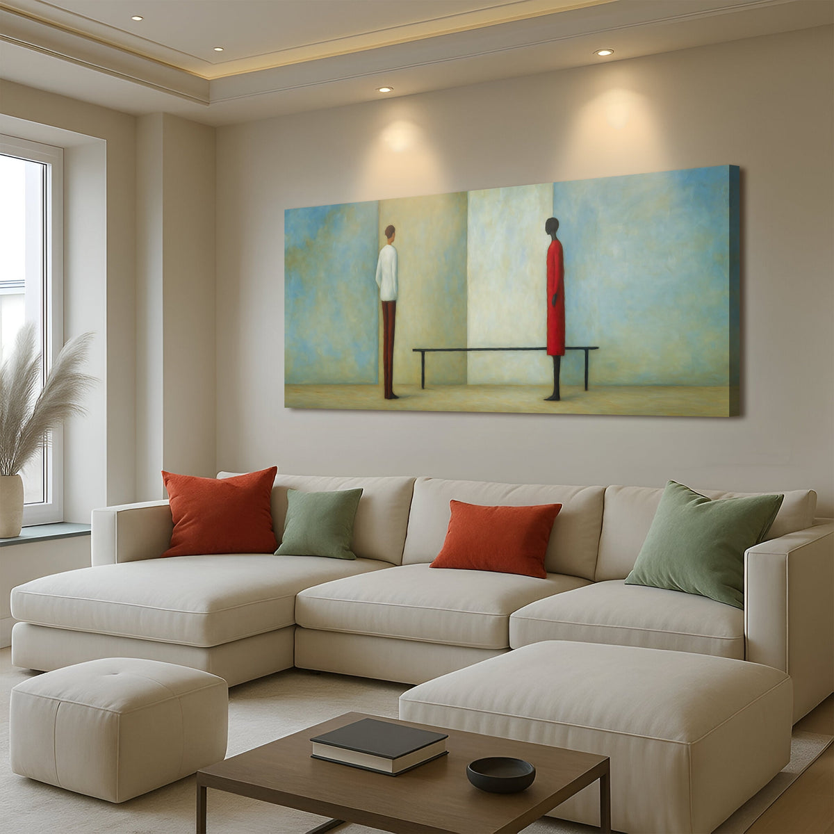 Confrontation Abstract Canvas Wall Art, Wide Gallery Wrapped – view 4