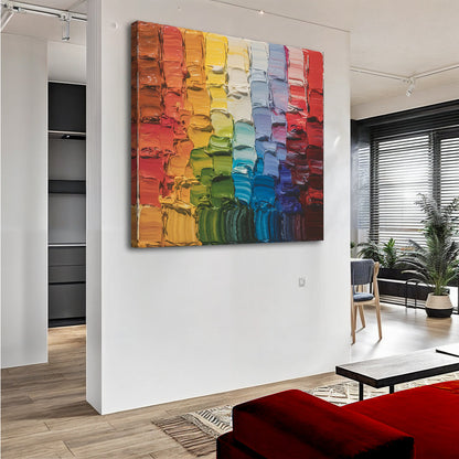 Chroma Flow Abstract Square Canvas Wall Art, Gallery Wrapped – view 2