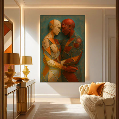 Embrace of Geometry Abstract Canvas Wall Art III, Gallery Wrapped – view 5