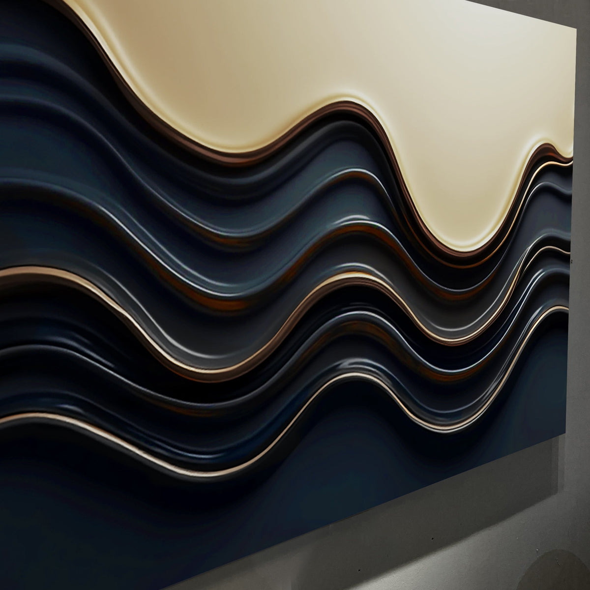 Black and Gold Minimalist Abstract Canvas Wall Art III, Wide Format – view 5