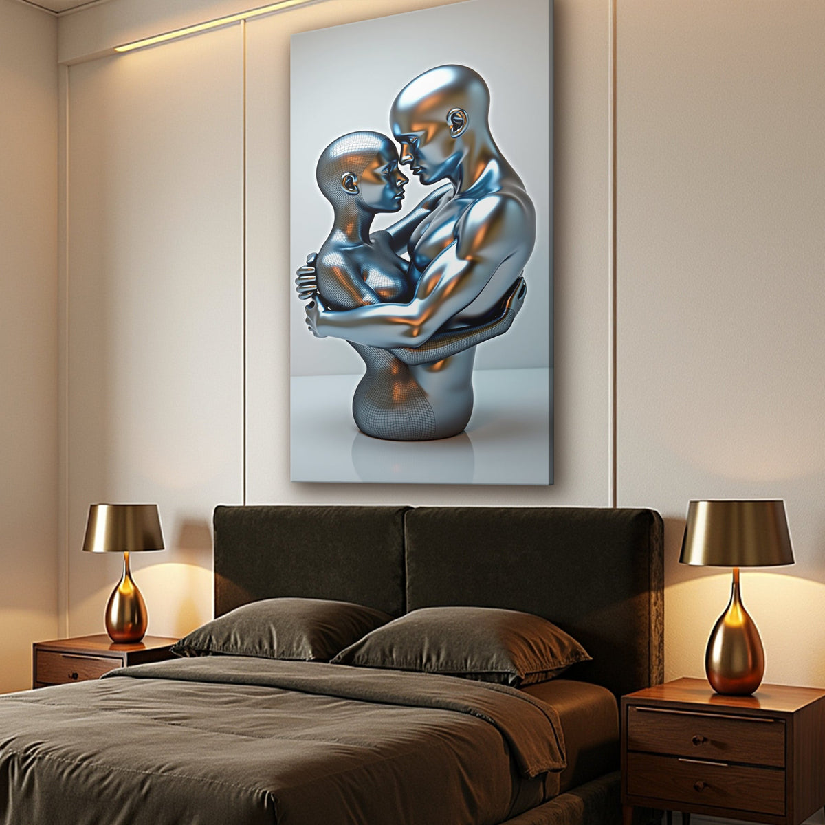 Eternal Love Figure Abstract Canvas Wall Art II, Wide Format – view 4