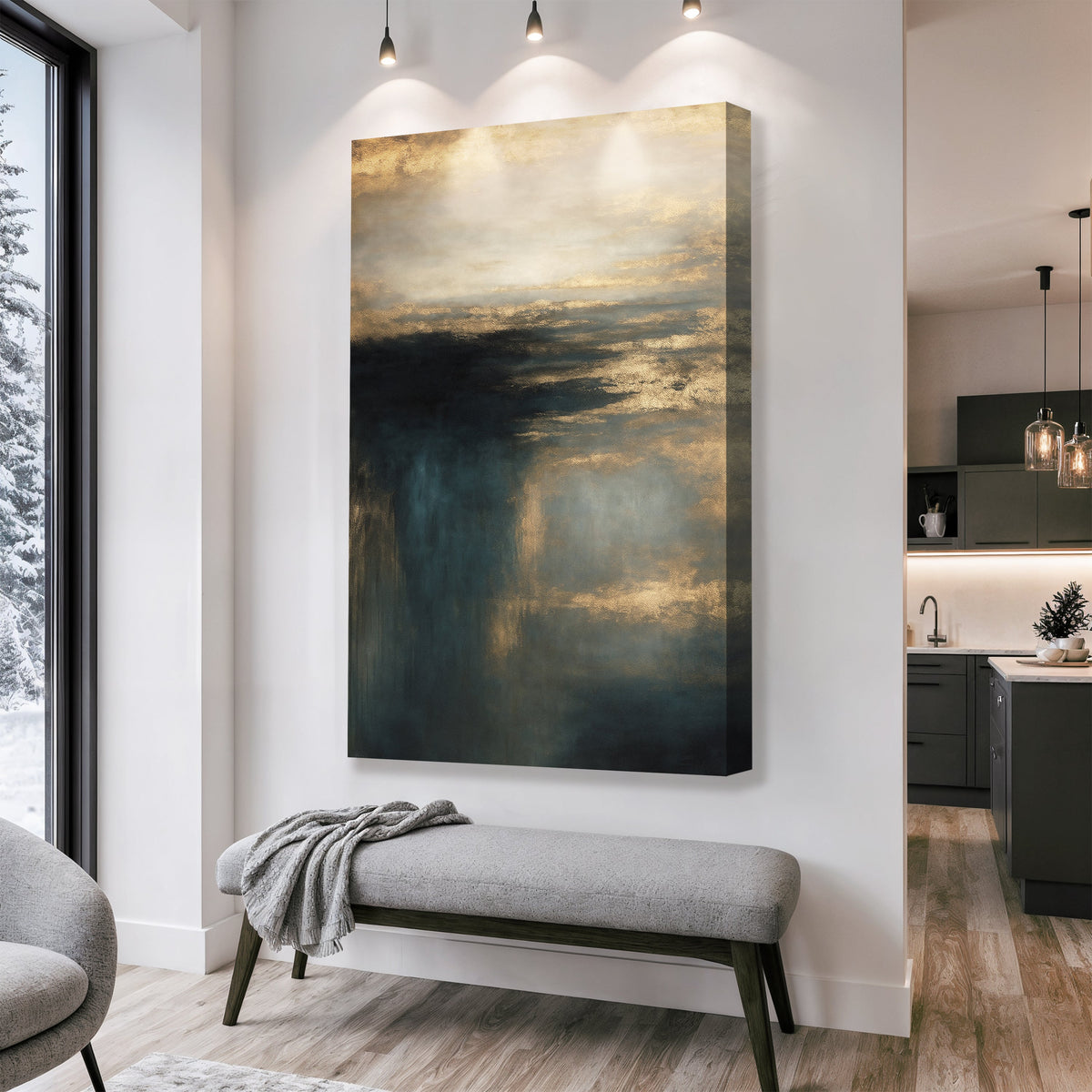 Cloudscape Glimmer Canvas Wall Art, Gallery Wrapped – view 4