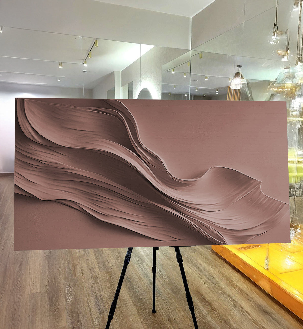 Warm Terracotta Minimalist Canvas Wall Art – Panoramic Gallery Wrap – view 5