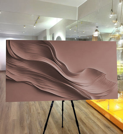 Warm Terracotta Minimalist Canvas Wall Art – Panoramic Gallery Wrap – view 5