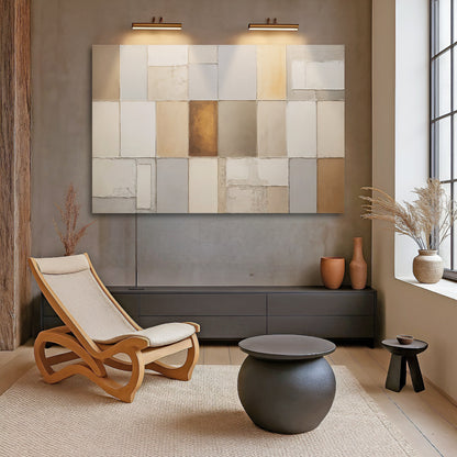 Earth Tones Patchwork Geometric Canvas Wall Art, Gallery Wrapped – view 3