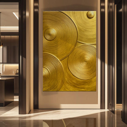 Gold Symphony Abstract Canvas Wall Art, Gallery Wrapped – view 5