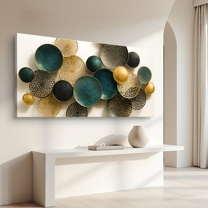 Lotus Leaf Abstract Canvas Wall Art VIII, Wide Gallery Wrapped – view 4