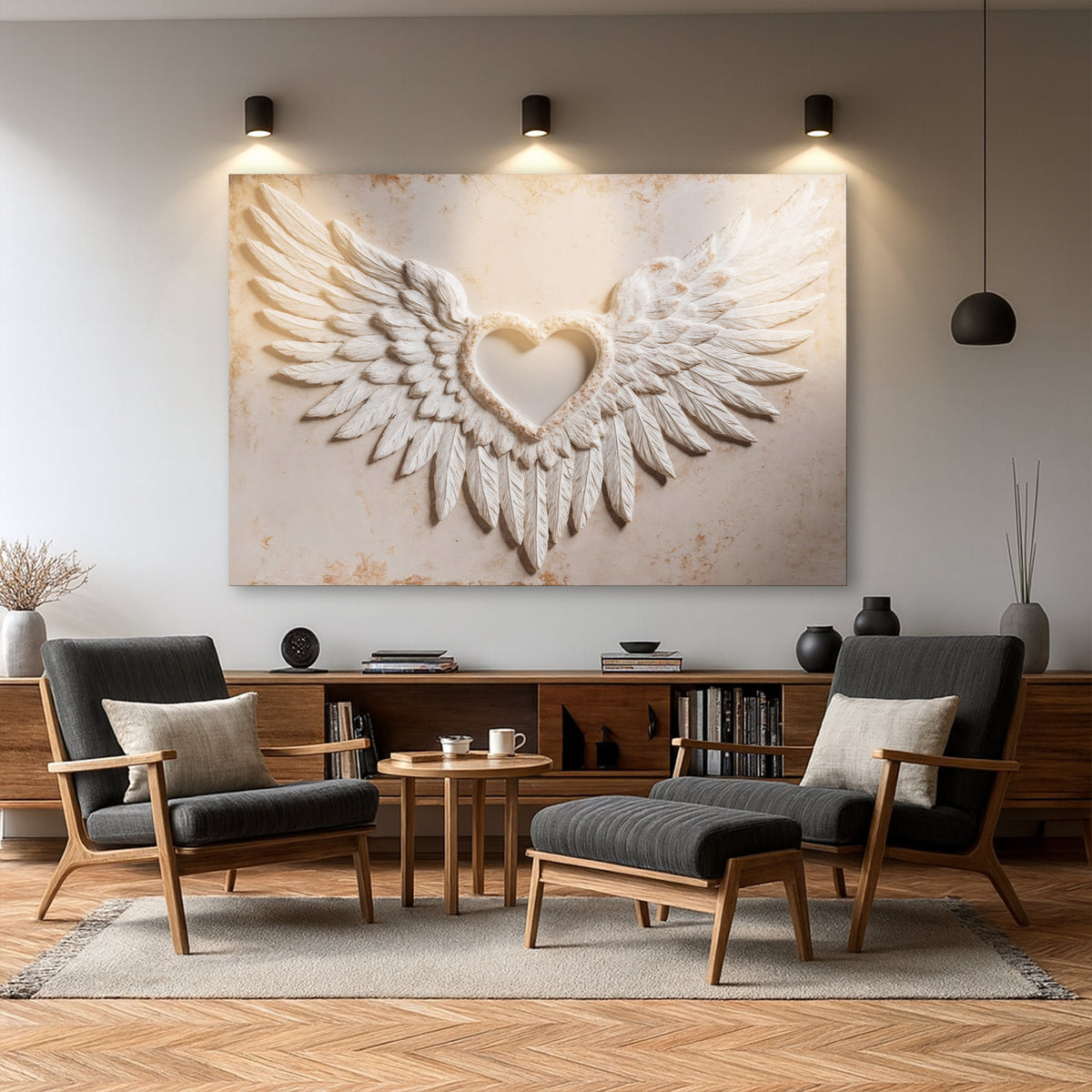Wings of Love Abstract Canvas Wall Art II – Gallery Wrapped Print – view 3