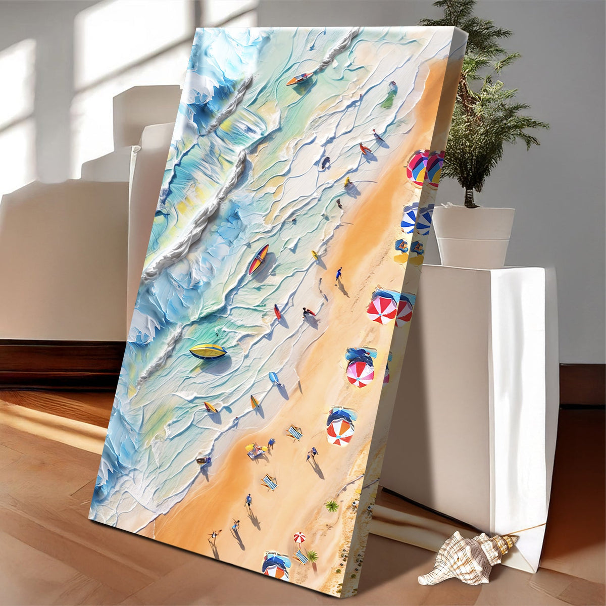 Beach Days Coastal Canvas Wall Art III, Wide Gallery Wrapped Print – view 4