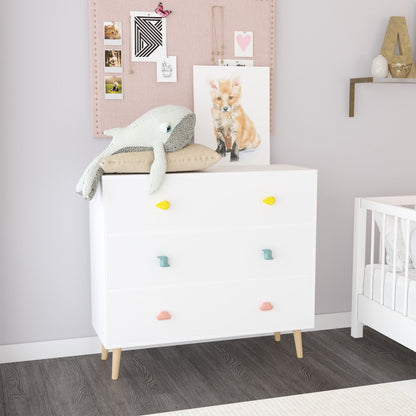3-Drawer Kids Dresser with Anti-Tip Safety, White or Green – view 5