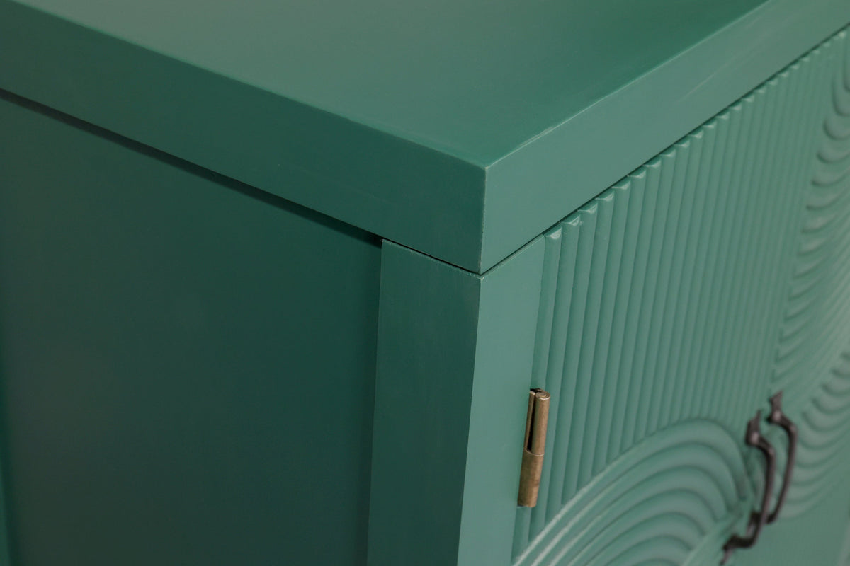 59 Inch Dark Green Mid-Century Modern Accent Cabinet with 4 Doors – view 11