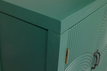 59 Inch Dark Green Mid-Century Modern Accent Cabinet with 4 Doors – view 11