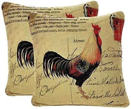 Rooster Postcard European Farmhouse Woven Tapestry Pillow Cover – view 7
