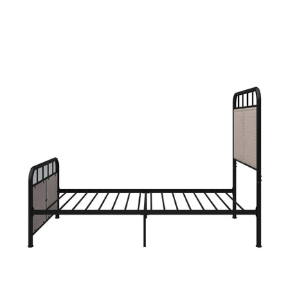 Twin Size Linen Upholstered Metal Platform Bed Frame – view 6