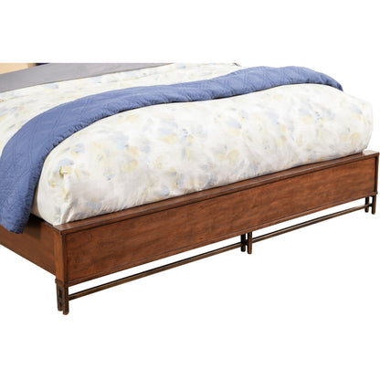 Trig Geometric Bed with Oversized Headboard and Bronze Metal Base – view 8