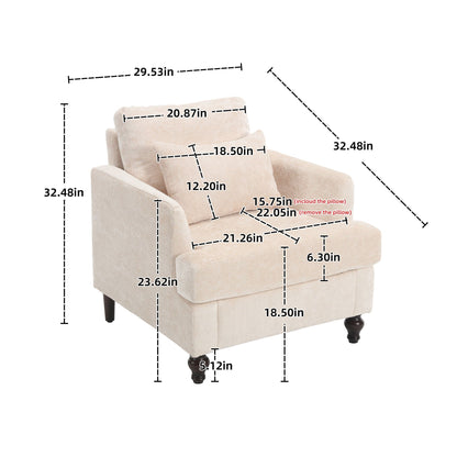 Mid Century Modern Tufted Armchair with Solid Wood Frame – view 9