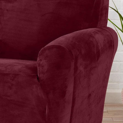 Velvet Stretch Slipcover – Gale Collection Form-Fit Sofa Cover – view 59