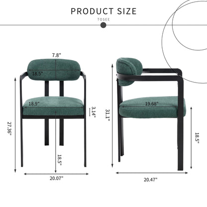 Upholstered Dining Arm Chairs with Metal Legs, Set of 2 – view 5