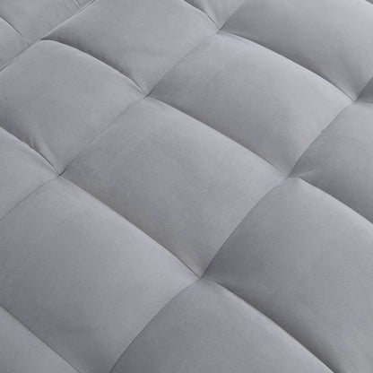 Light Gray Velvet Sleeper Loveseat with Pullout Bed and USB Ports – view 17
