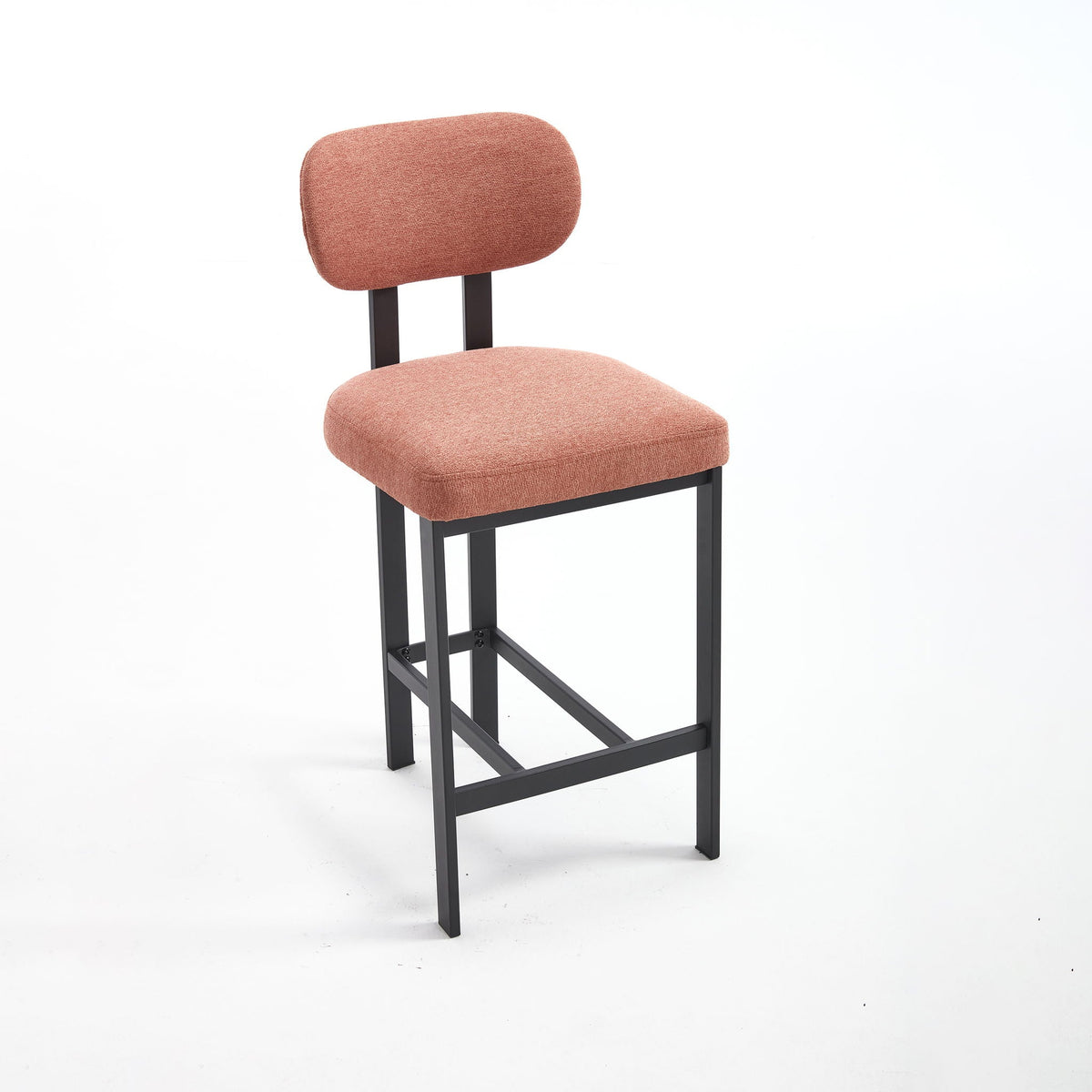 Modern Fabric Counter Height Stools with Metal Legs, Set of 2 – view 2